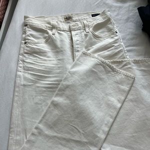 Citizens of Humanity white straight leg jeans